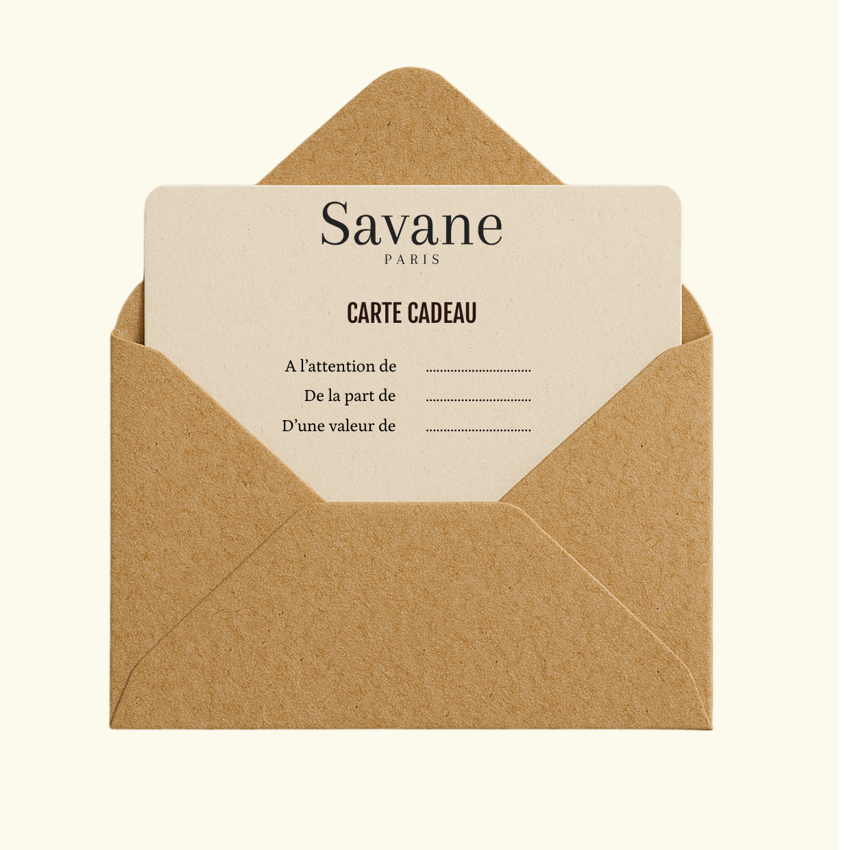 offrir une carte cadeau et laisser les personnes choisir le cadeau parfait qui leur fera plaisir carte cadeau savane paris